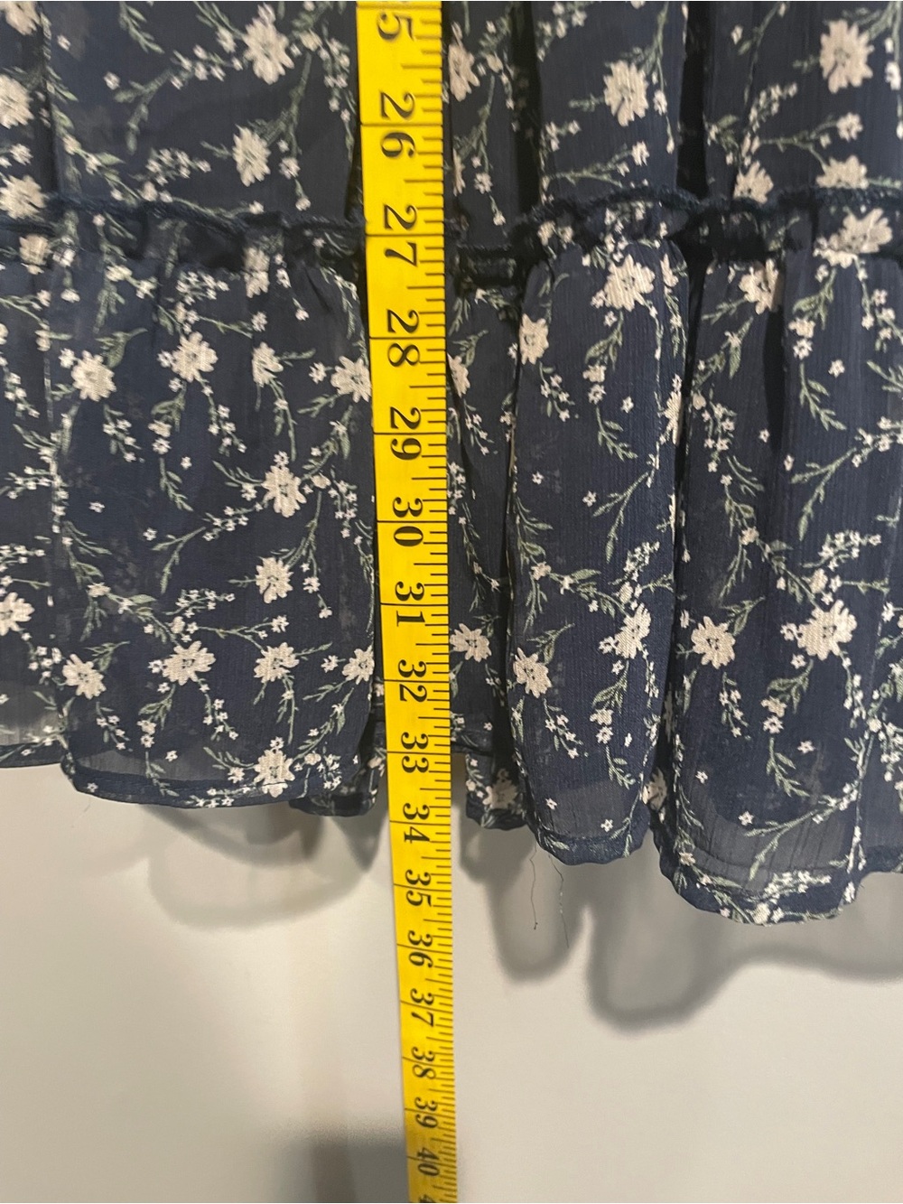 Trixxi Navy Blue Floral Print Midi Dress Boho Style Size Small - Picture 9 of 9